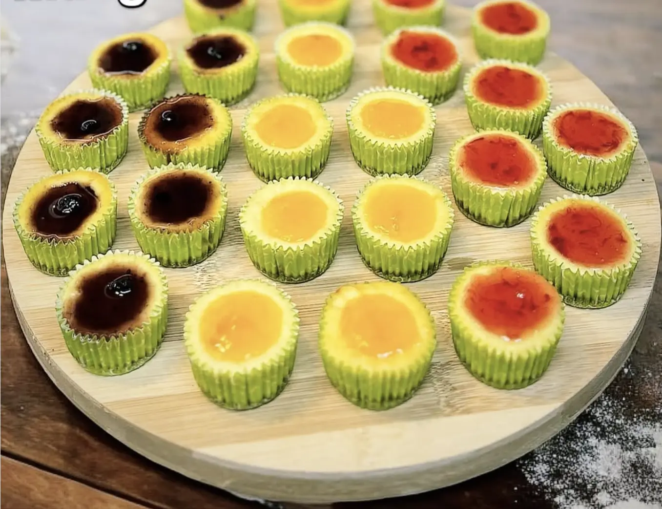 Mango, Strawberry & Blueberry Cheesecakes
